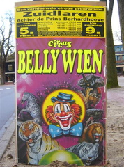 reclamebord (afbeelding Belly Wien) circus Solero