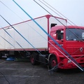 Renault truck gesloten dubbelasser trailer